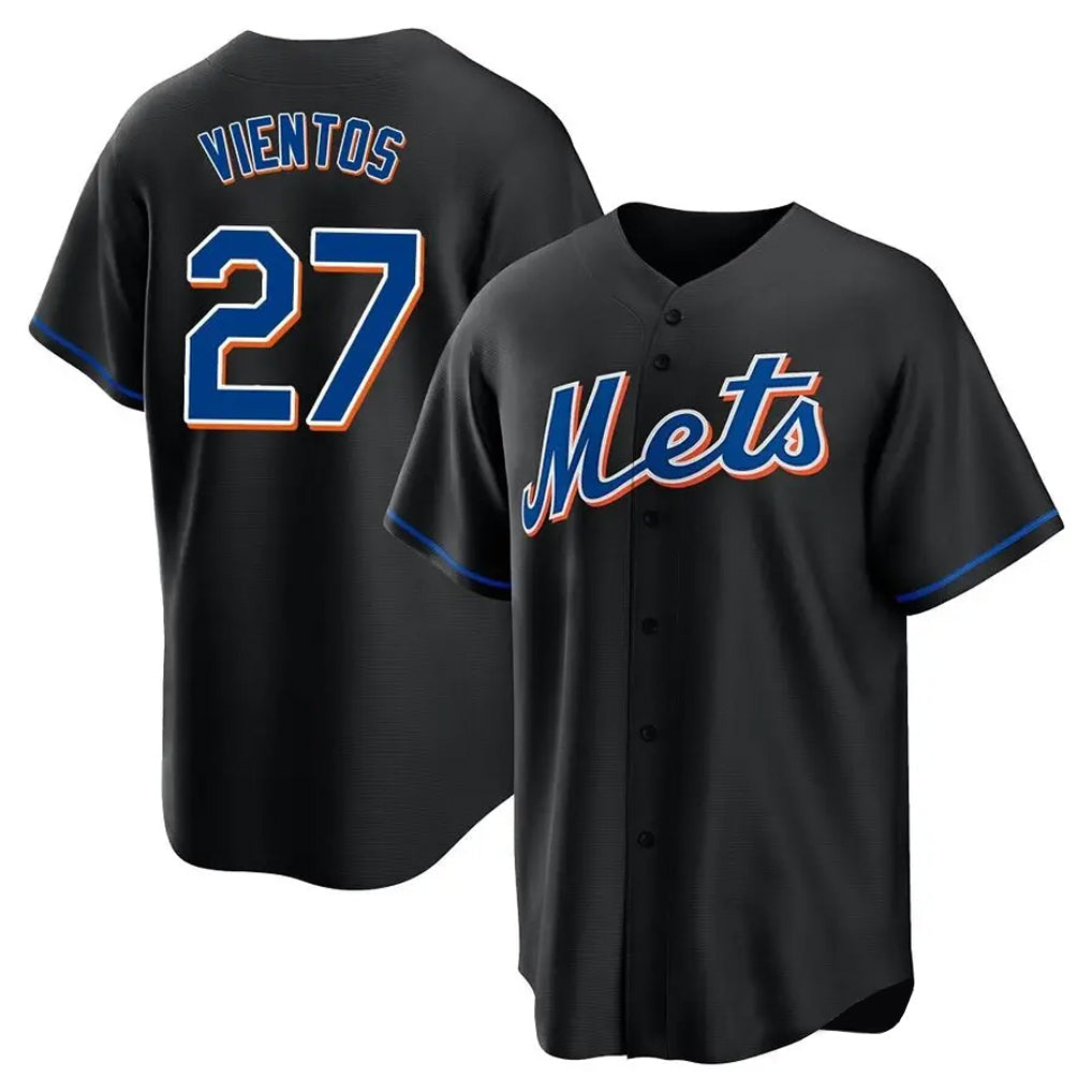 TRASK NY.Mets #27 Mark Vientos Player Black Replica Home Game Stitched Jerseys