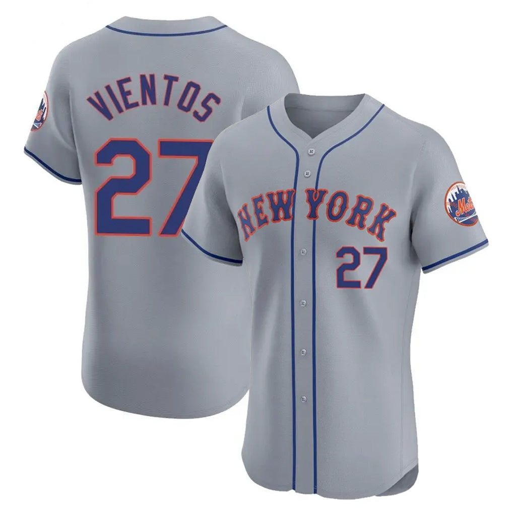 TRASK NY.Mets #27 Mark Vientos Player Gray Road Limited Elite Home Stitched Jerseys