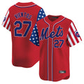 TRASK NY.Mets #27 Mark Vientos Player Red 2025 Independence Day Vapor Premier Limited  Stitched Jerseys