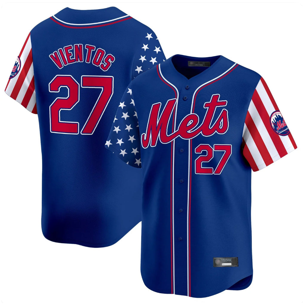 TRASK NY.Mets #27 Mark Vientos Player Royal 2025 Independence Day Vapor Premier Limited  Stitched Jerseys