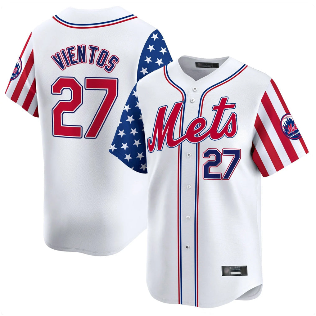 TRASK NY.Mets #27 Mark Vientos Player White 2025 Independence Day Vapor Premier Limited  Stitched Jerseys
