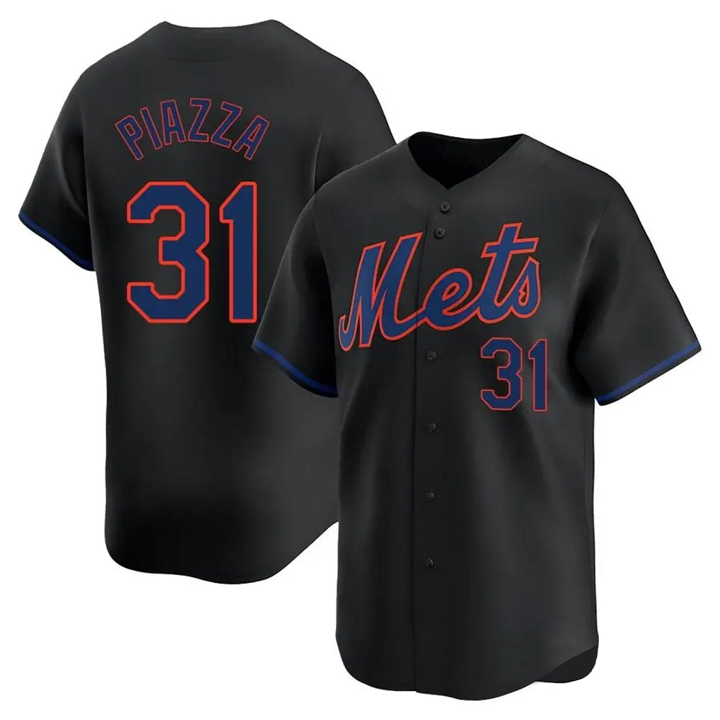 TRASK NY.Mets #31 Mike Piazza Player Black Alternate Home Limited Stitched Jerseys