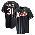 TRASK NY.Mets #31 Mike Piazza Player Black Fashion Out Game Stitched Jerseys