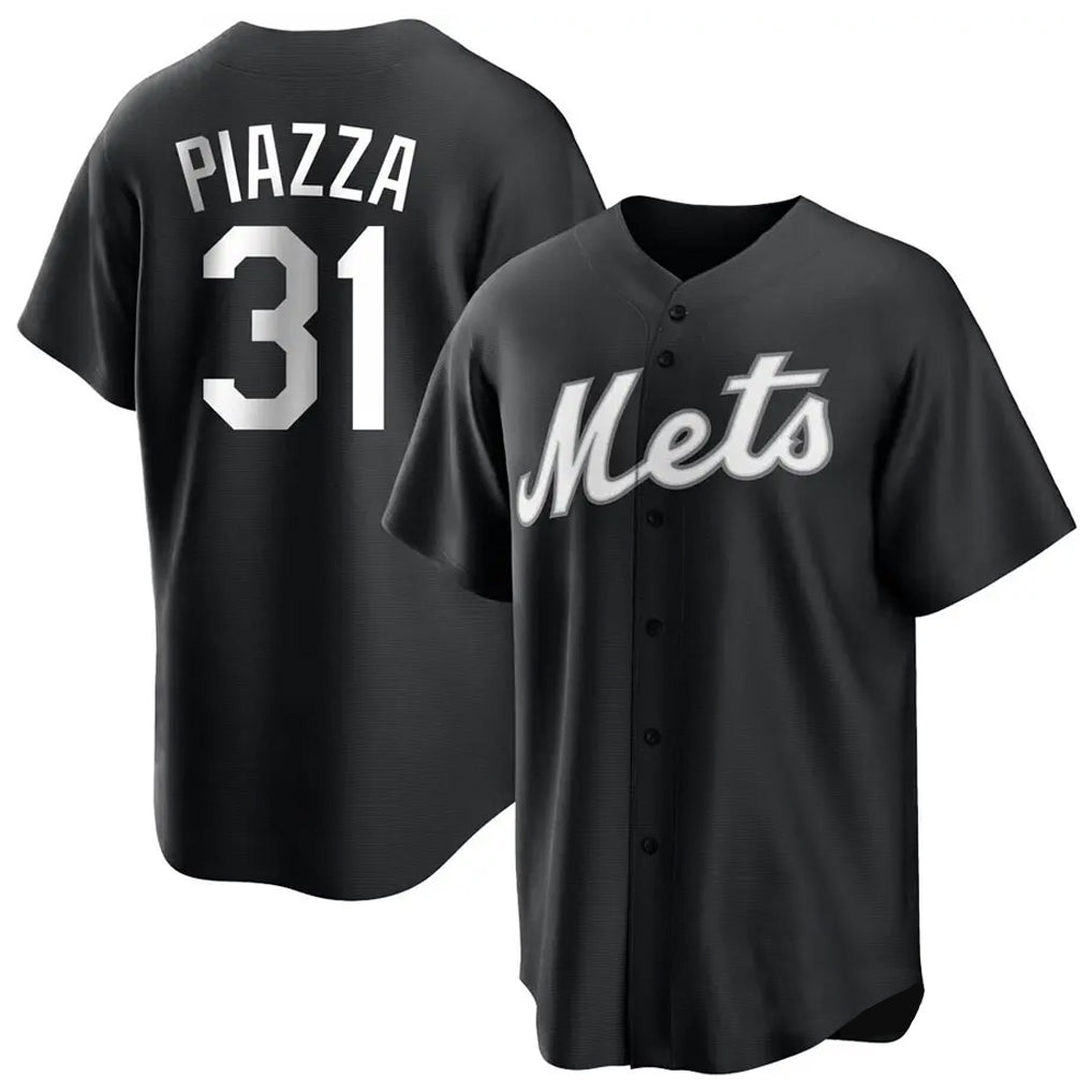 TRASK NY.Mets #31 Mike Piazza Player Black Home Game Stitched Jerseys