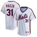 TRASK NY.Mets #31 Mike Piazza Player White Cooperstown Collection T-shirt Game Stitched Jerseys