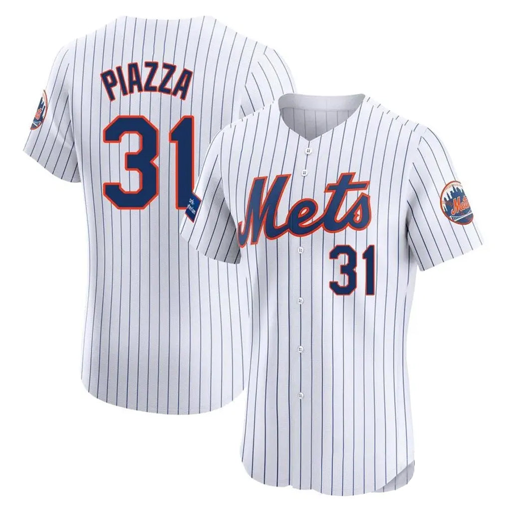 TRASK NY.Mets #31 Mike Piazza Player White Home Limited Elite Stitched Jerseys