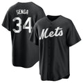 TRASK NY.Mets #34 Kodai Senga Player Black Home Game Stitched Jerseys