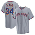 TRASK NY.Mets #34 Kodai Senga Player Gray Road Home Game Stitched Jerseys