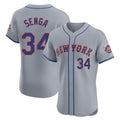 TRASK NY.Mets #34 Kodai Senga Player Gray Road Limited Elite Home Stitched Jerseys