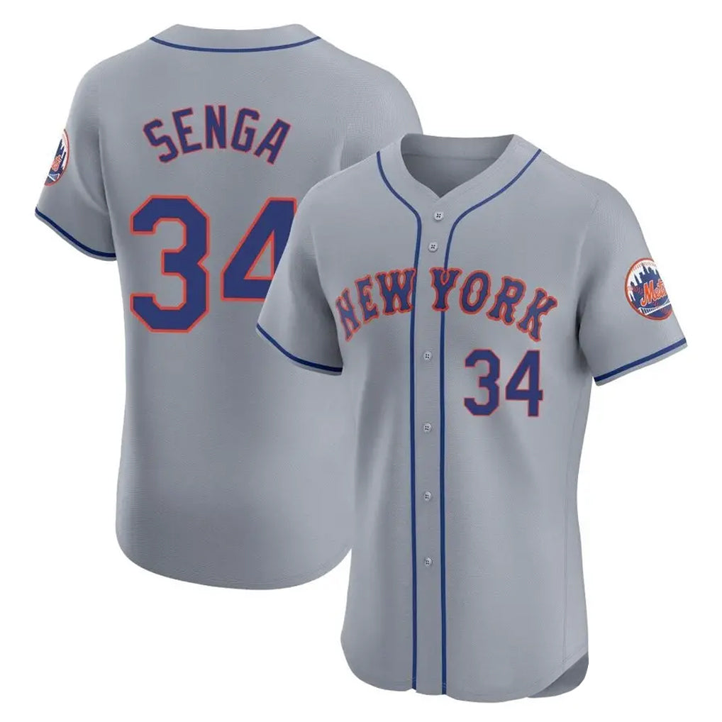 TRASK NY.Mets #34 Kodai Senga Player Gray Road Limited Elite Home Stitched Jerseys