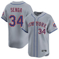 TRASK NY.Mets #34 Kodai Senga Player Gray Road Limited Home Stitched Jerseys