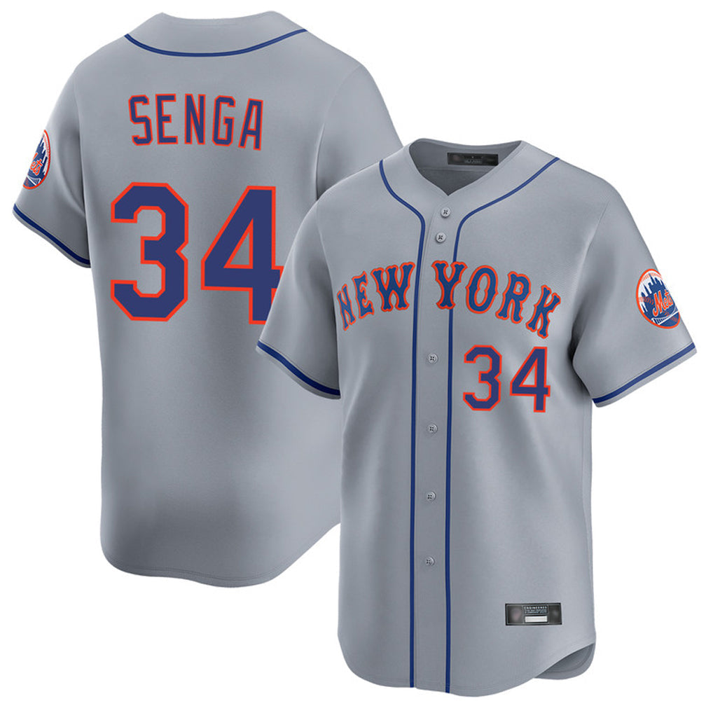 TRASK NY.Mets #34 Kodai Senga Player Gray Road Limited Home Stitched Jerseys