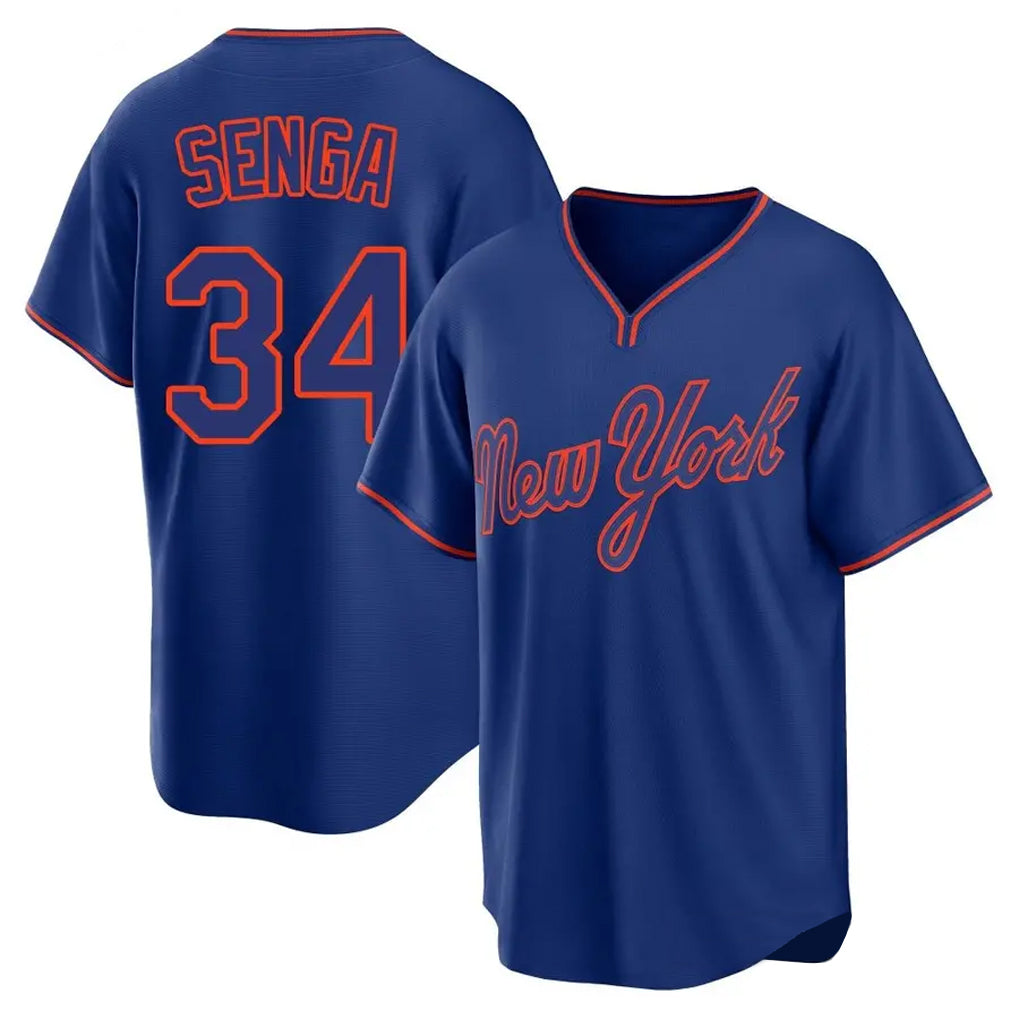 TRASK NY.Mets #34 Kodai Senga Player Royal T-shirt Home Game Stitched Jerseys