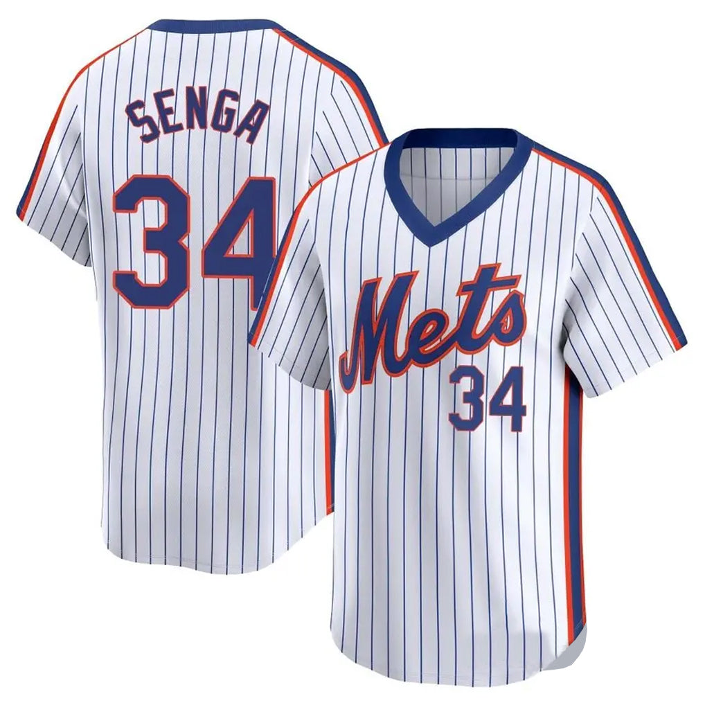 TRASK NY.Mets #34 Kodai Senga Player White Cooperstown Collection T-shirt Game Stitched Jerseys