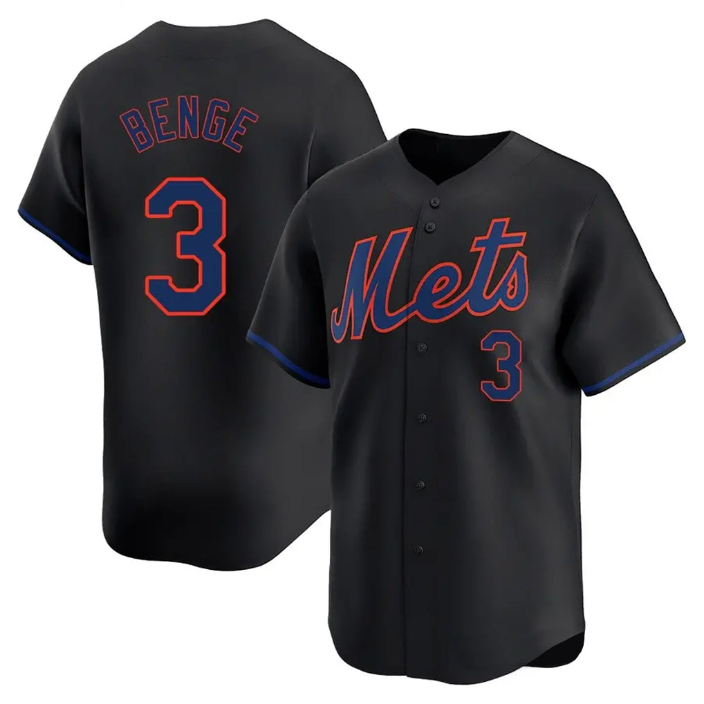TRASK NY.Mets #3 Carson Benge Player Black Alternate Home Limited Stitched Jerseys