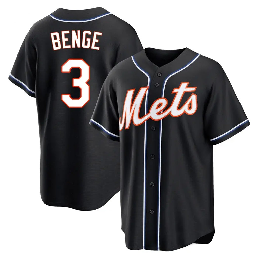 TRASK NY.Mets #3 Carson Benge Player Black Fashion Out Game Stitched Jerseys