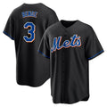 TRASK NY.Mets #3 Carson Benge Player Black Replica Home Game Stitched Jerseys