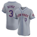 TRASK NY.Mets #3 Carson Benge Player Gray Road Limited Elite Home Stitched Jerseys