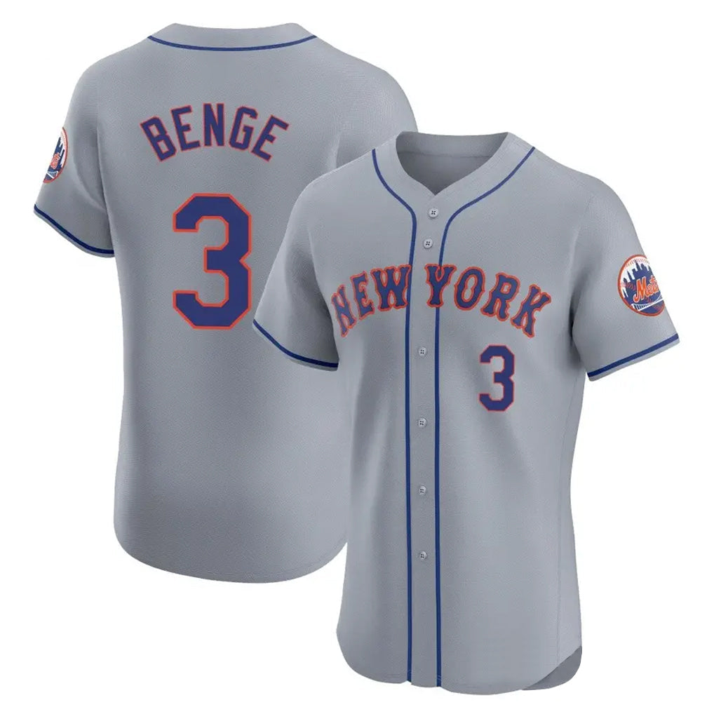 TRASK NY.Mets #3 Carson Benge Player Gray Road Limited Elite Home Stitched Jerseys
