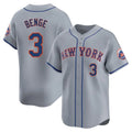 TRASK NY.Mets #3 Carson Benge Player Gray Road Limited Home Stitched Jerseys