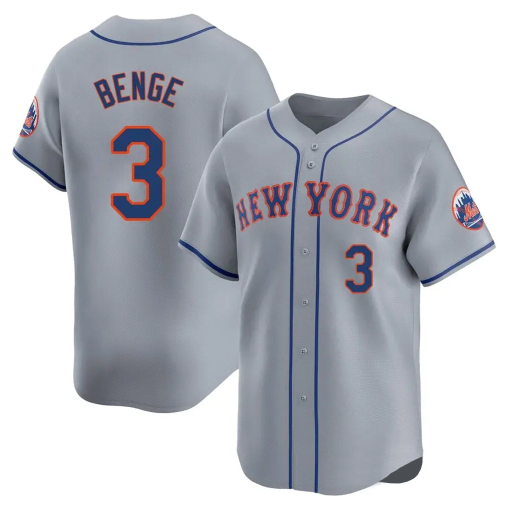 TRASK NY.Mets #3 Carson Benge Player Gray Road Limited Home Stitched Jerseys