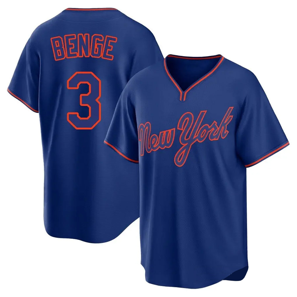 TRASK NY.Mets #3 Carson Benge Player Royal T-shirt Home Game Stitched Jerseys