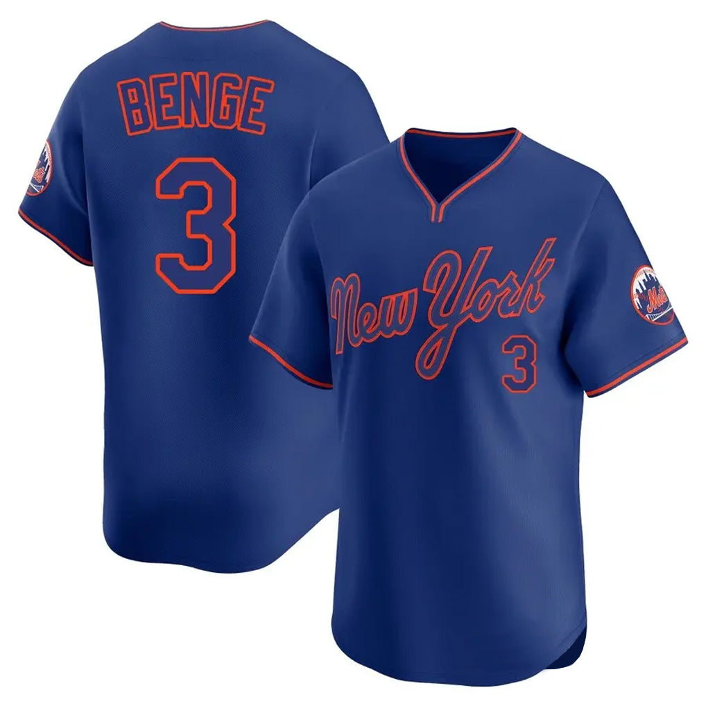 TRASK NY.Mets #3 Carson Benge Player Royal T-shirt Home Limited Elite Stitched Jerseys