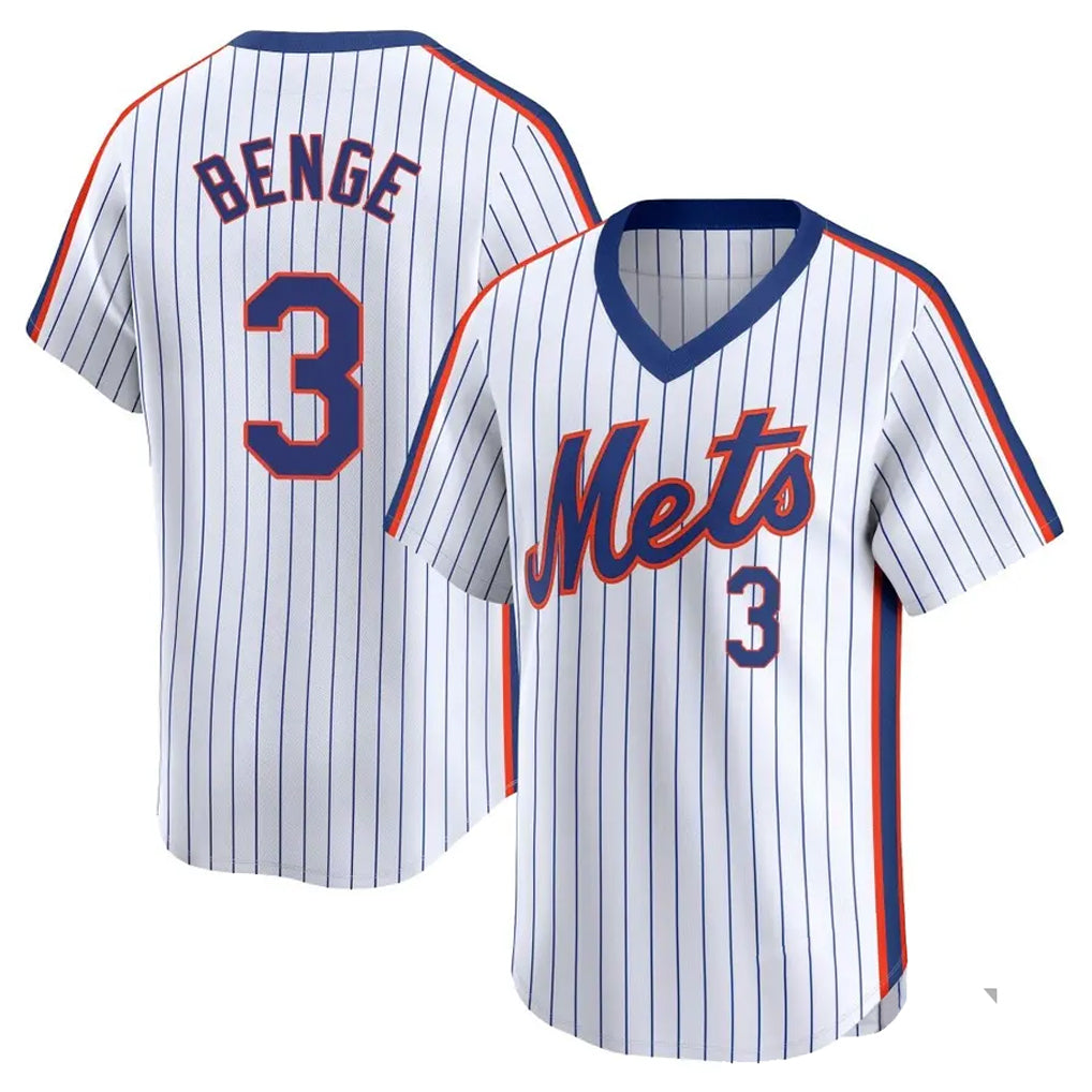 TRASK NY.Mets #3 Carson Benge Player White Cooperstown Collection T-shirt Game Stitched Jerseys