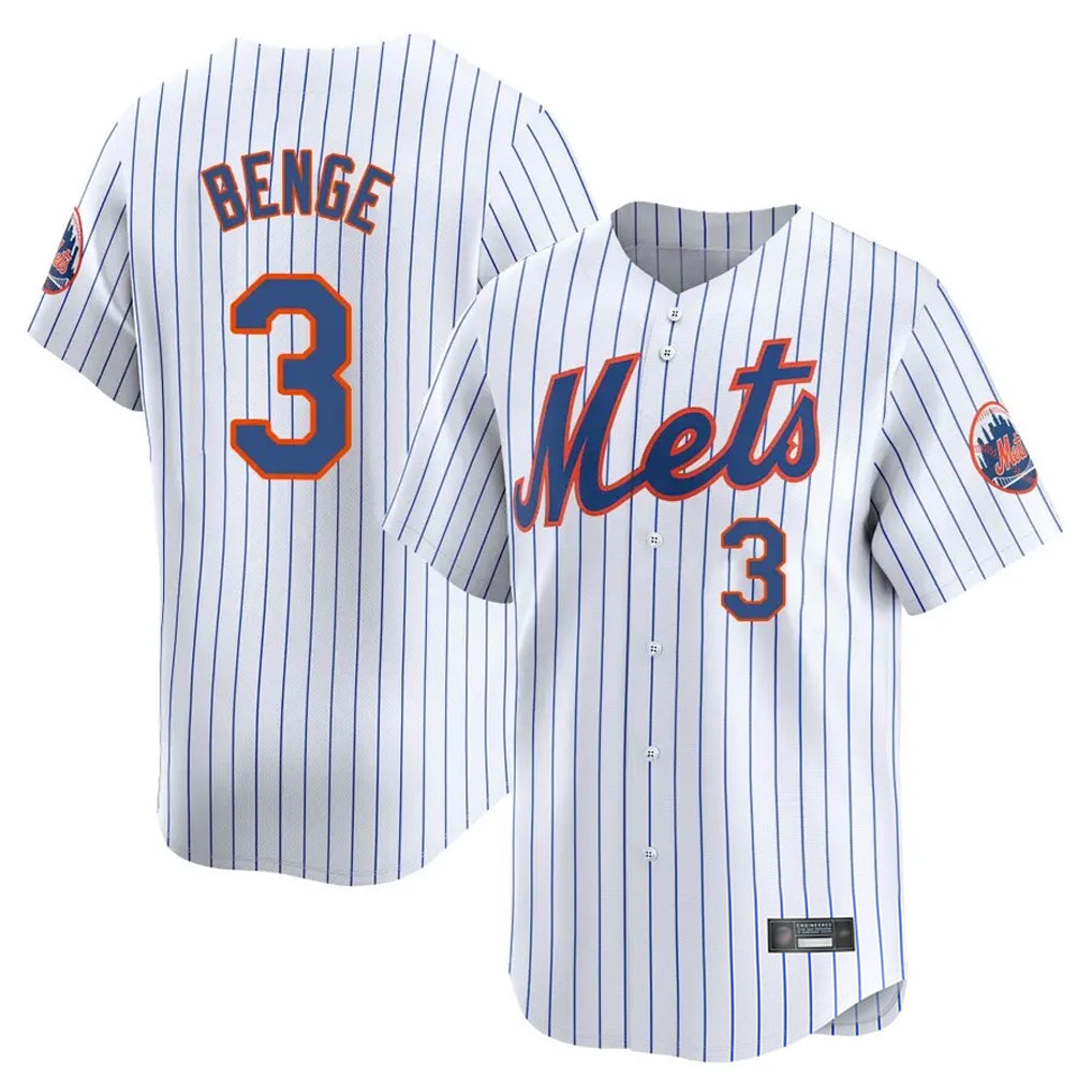 TRASK NY.Mets #3 Carson Benge Player White Home Replica Stitched Jerseys