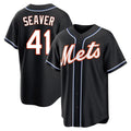 TRASK NY.Mets #41 Tom Seaver Player Black Fashion Out Game Stitched Jerseys