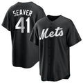 TRASK NY.Mets #41 Tom Seaver Player Black Home Game Stitched Jerseys