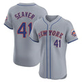 TRASK NY.Mets #41 Tom Seaver Player Gray Road Limited Elite Home Stitched Jerseys