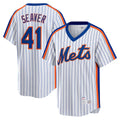TRASK NY.Mets #41 Tom Seaver Player White Cooperstown Collection T-shirt Home Stitched Jerseys