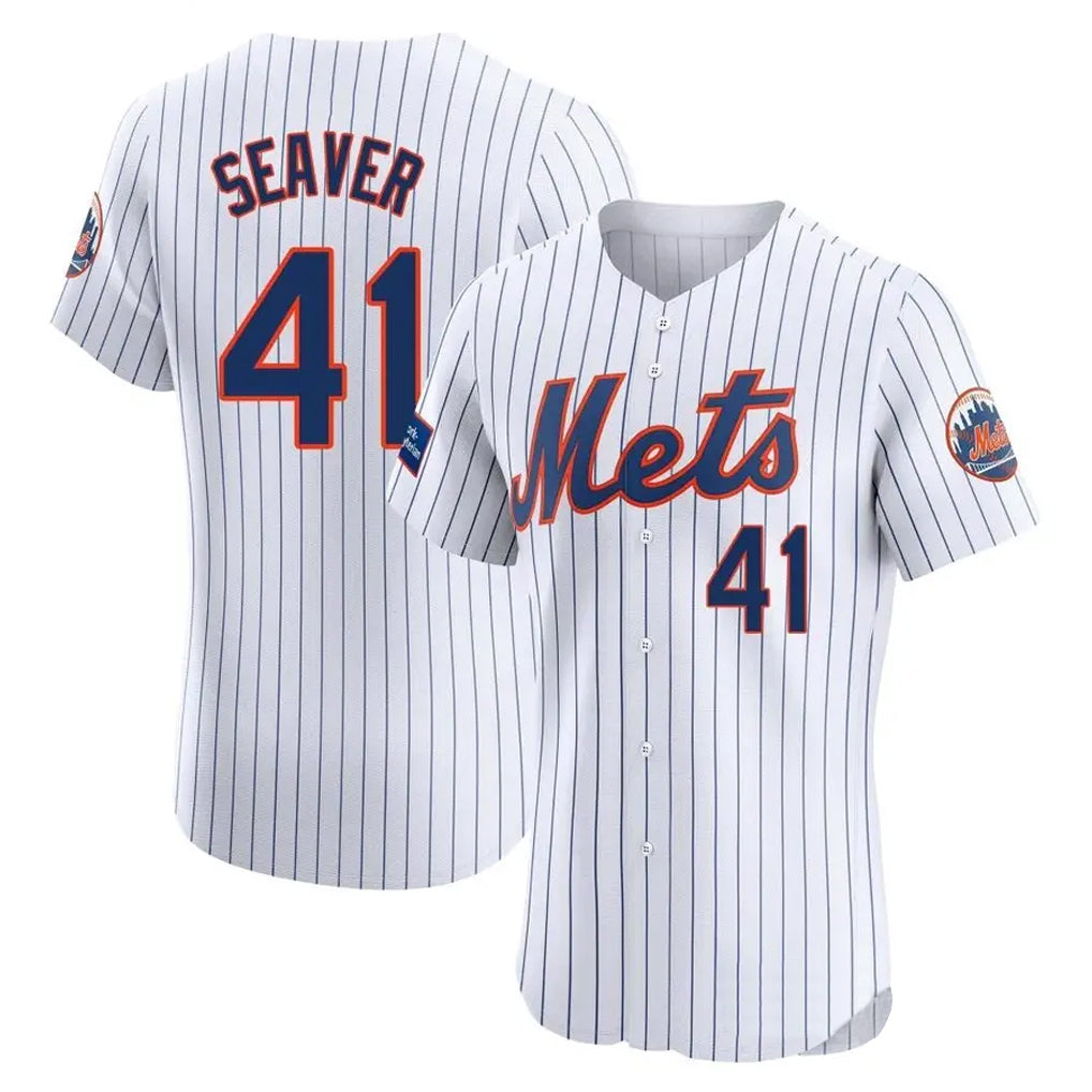 TRASK NY.Mets #41 Tom Seaver Player White Home Limited Elite Stitched Jerseys