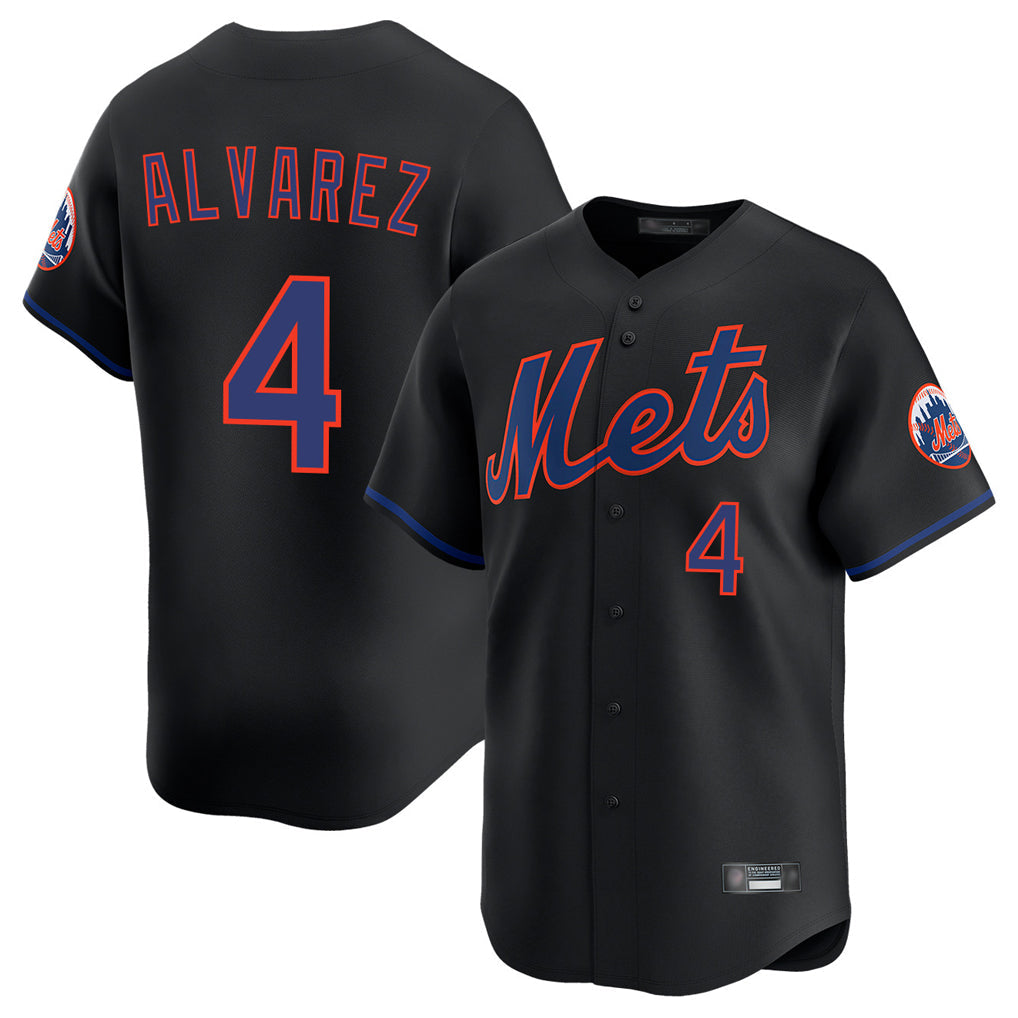 TRASK NY.Mets #4 Francisco Alvarez Player Black Alternate Home Limited Stitched Jerseys