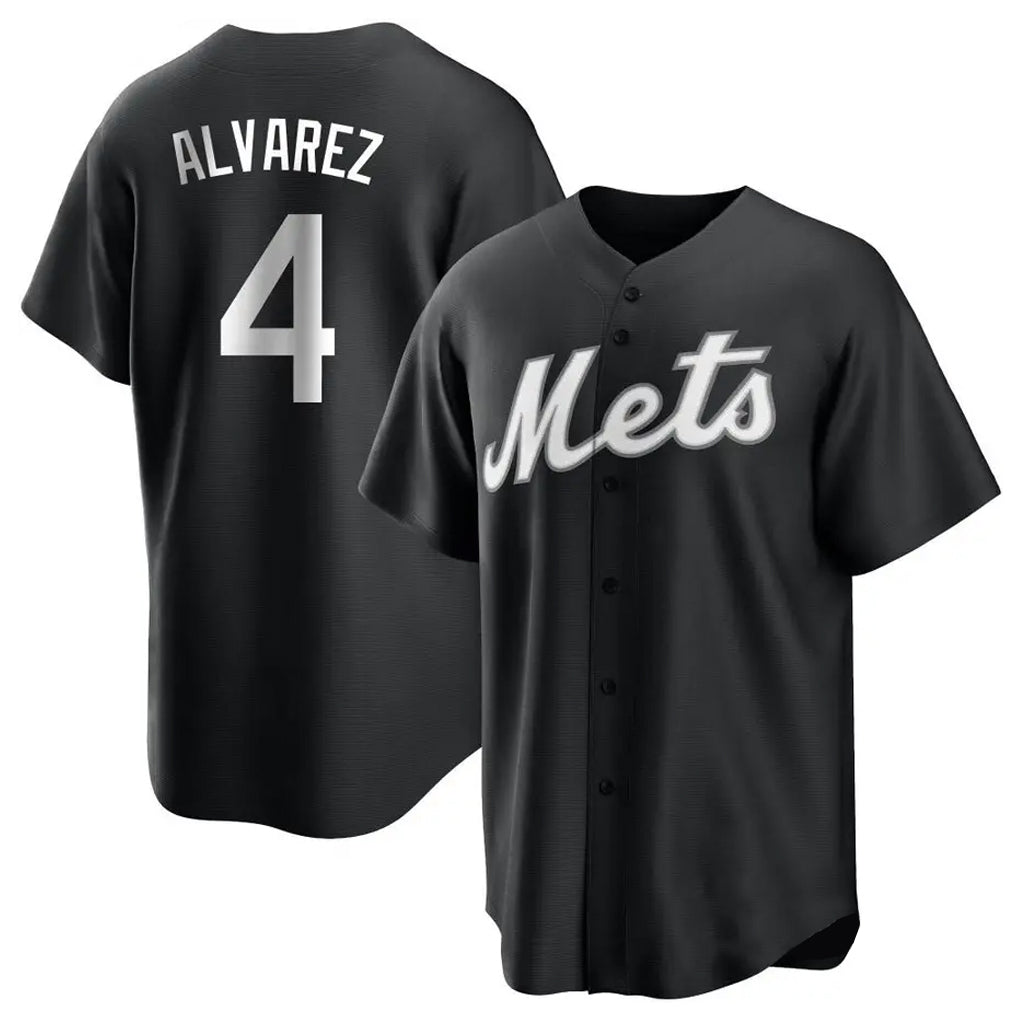 TRASK NY.Mets #4 Francisco Alvarez Player Black Home Game Stitched Jerseys