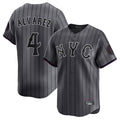 TRASK NY.Mets #4 Francisco Alvarez Player Gray City Connect Limited Stitched Jerseys