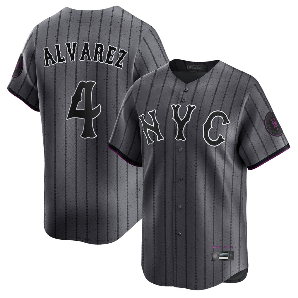 TRASK NY.Mets #4 Francisco Alvarez Player Gray City Connect Limited Stitched Jerseys