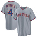 TRASK NY.Mets #4 Francisco Alvarez Player Gray Road Home Game Stitched Jerseys