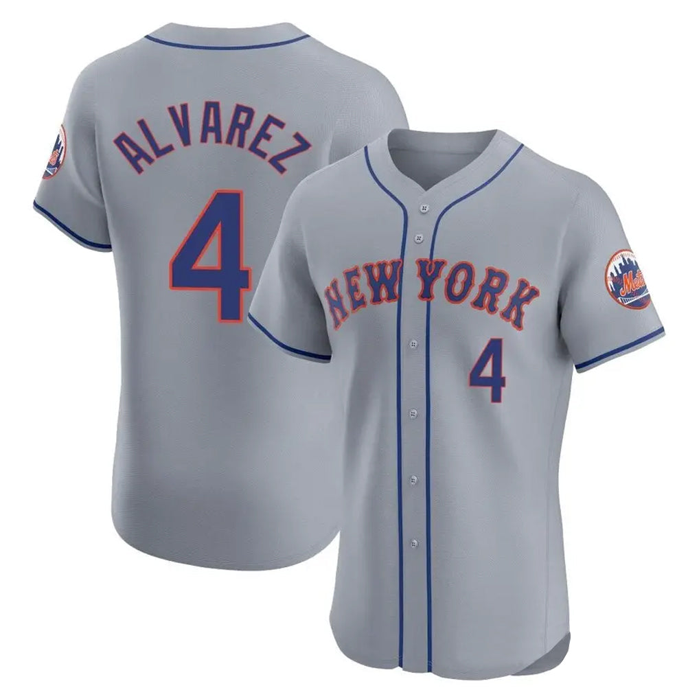 TRASK NY.Mets #4 Francisco Alvarez Player Gray Road Limited Elite Home Stitched Jerseys