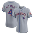 TRASK NY.Mets #4 Francisco Alvarez Player Gray Road Limited Elite Home Stitched Jerseys
