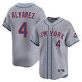 TRASK NY.Mets #4 Francisco Alvarez Player Gray Road Limited Home Stitched Jerseys