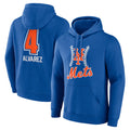 TRASK NY.Mets #4 Francisco Alvarez Player Royal Club Pullover Hoodie Game Stitched Jerseys