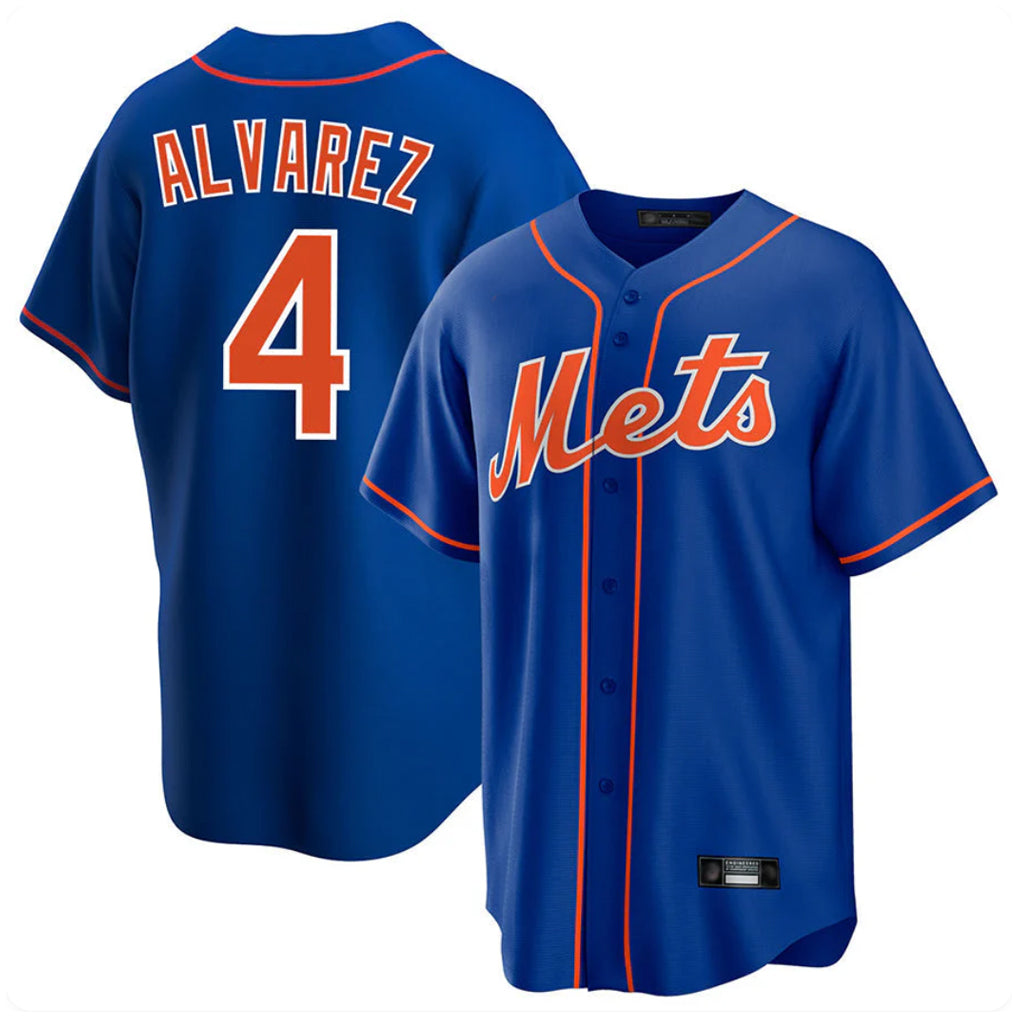 TRASK NY.Mets #4 Francisco Alvarez Player Royal Home Game Stitched Jerseys