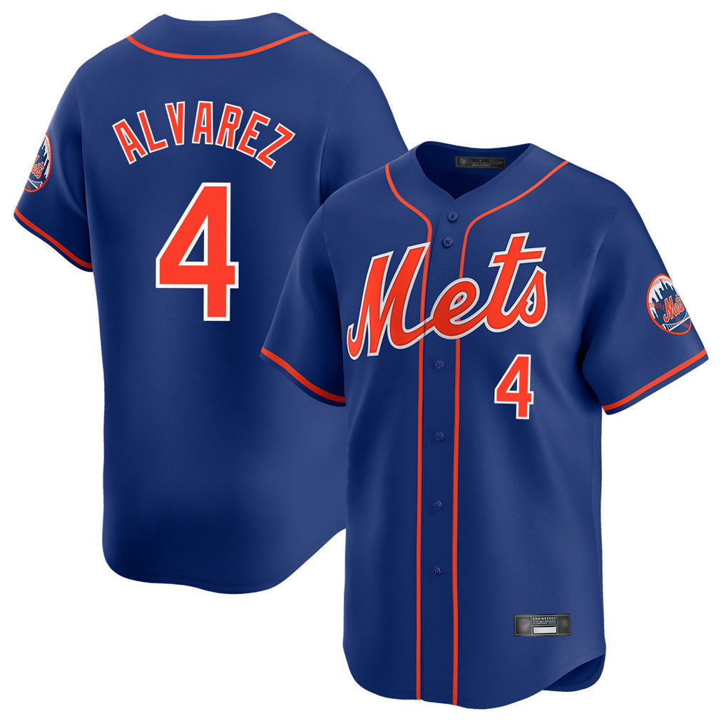 TRASK NY.Mets #4 Francisco Alvarez Player Royal Home Limited Stitched Jerseys