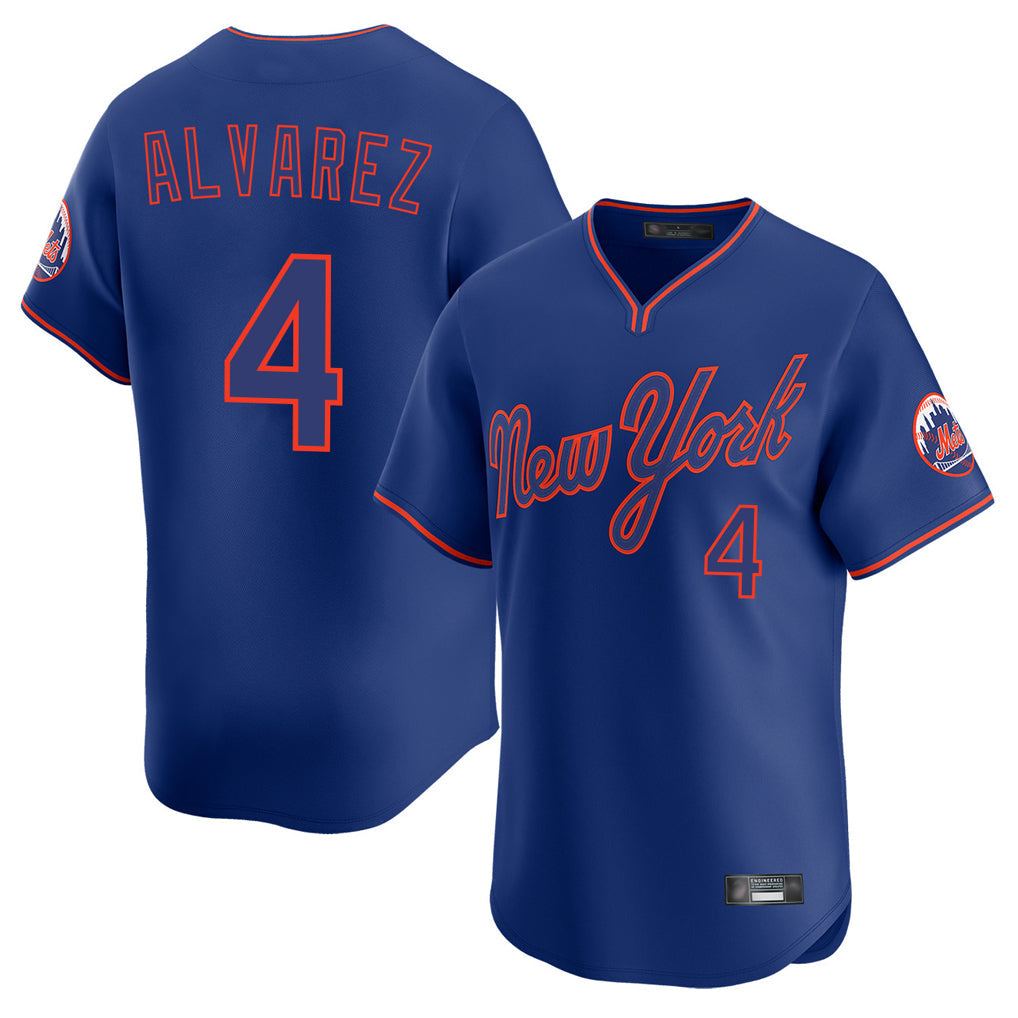 TRASK NY.Mets #4 Francisco Alvarez Player Royal T-shirt Home Limited Elite Stitched Jerseys