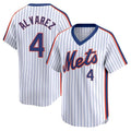 TRASK NY.Mets #4 Francisco Alvarez Player White Cooperstown Collection T-shirt Game Stitched Jerseys