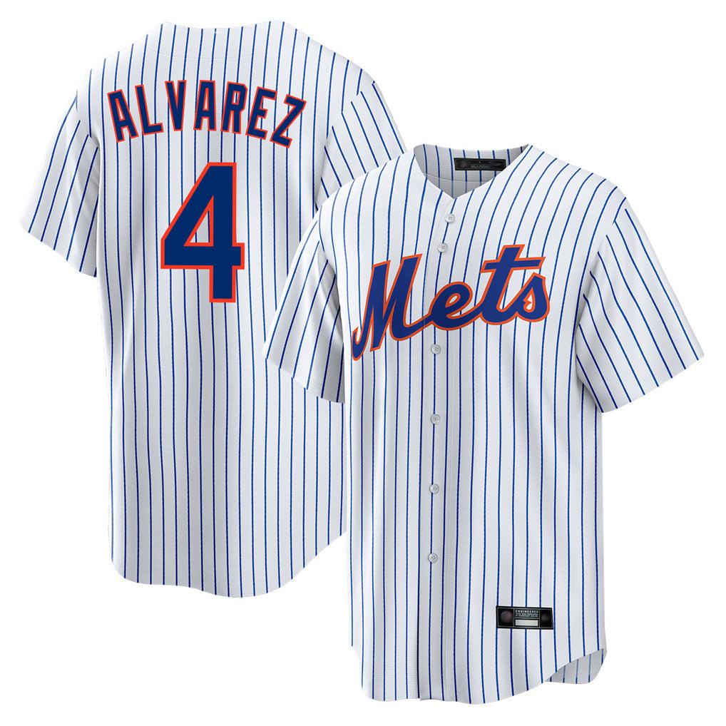 TRASK NY.Mets #4 Francisco Alvarez Player White Home Game Stitched Jerseys