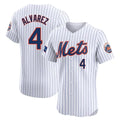 TRASK NY.Mets #4 Francisco Alvarez Player White Home Limited Elite Stitched Jerseys
