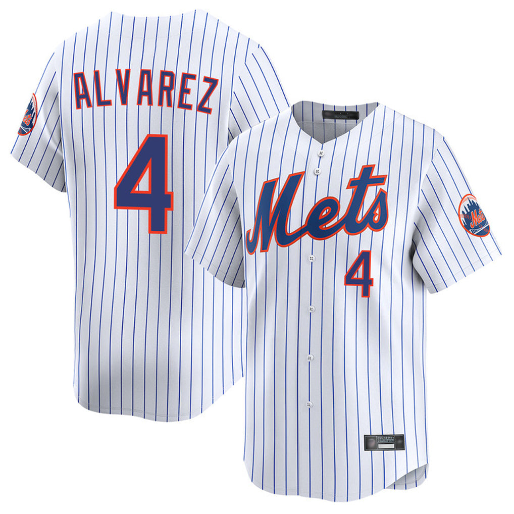 TRASK NY.Mets #4 Francisco Alvarez Player White Home Replica Stitched Jerseys